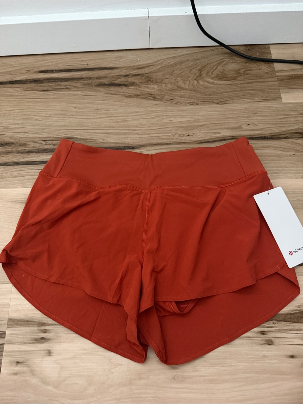 lululemon athletica Women’s Layered Athletic Shorts — Rust Orange